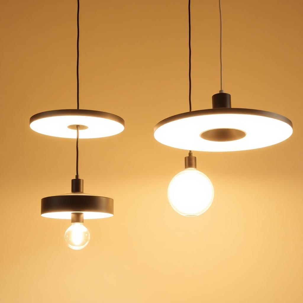 Modern LED pendant lights and panel lighting